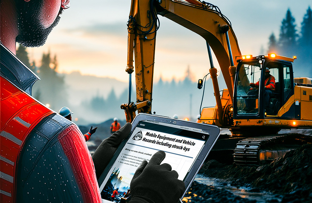 Construction site hazard awareness guide background